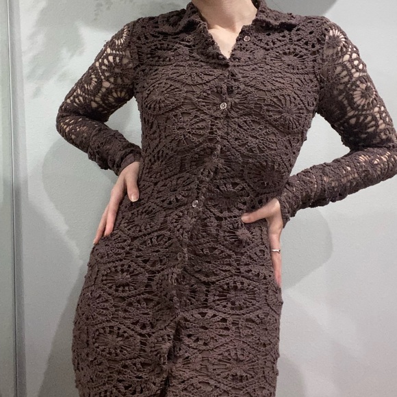 CROCHET MINI DRESS - Picture 1 of 3